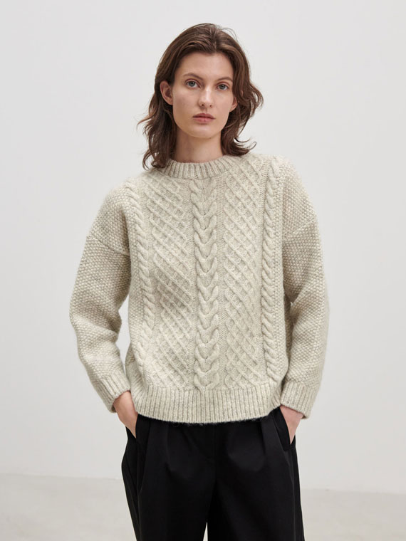 Buy Woolen Knitted Cable Sweater Sophie for €365,00