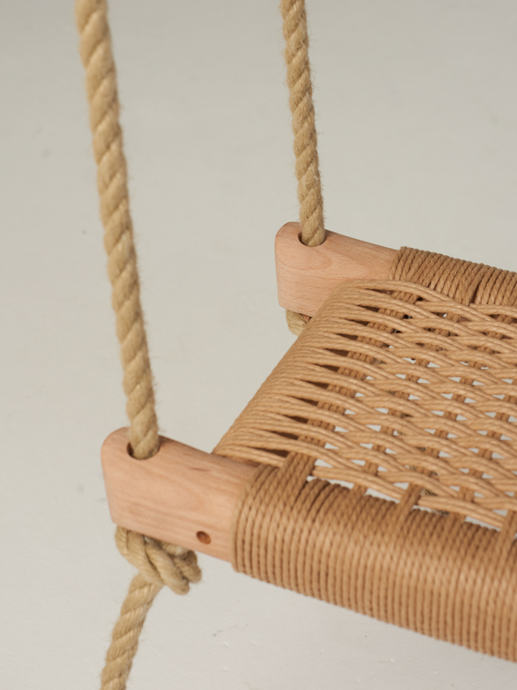 atelier mooijen beech swing handwoven seating paper cord detail seating