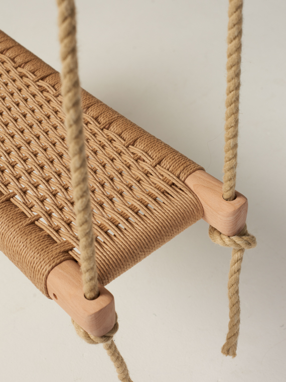 atelier mooijen beech swing handwoven seating paper cord detail rope