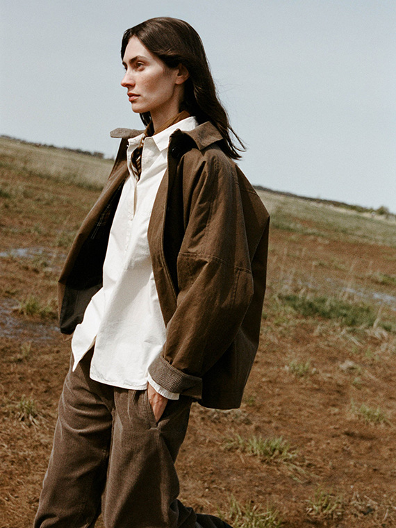 moa jacket oilskin bark aiayu shop online model