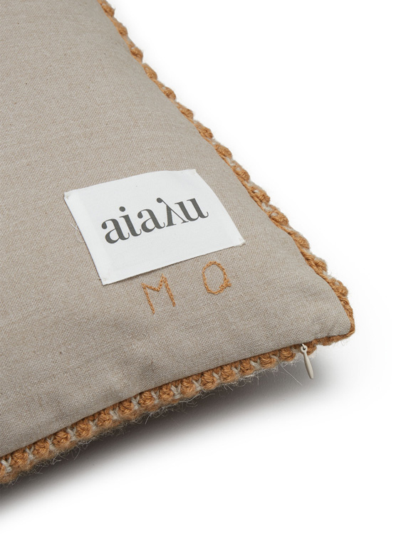 heather classic pillow mix nutmeg aiayu shop online llama wool cushion detail