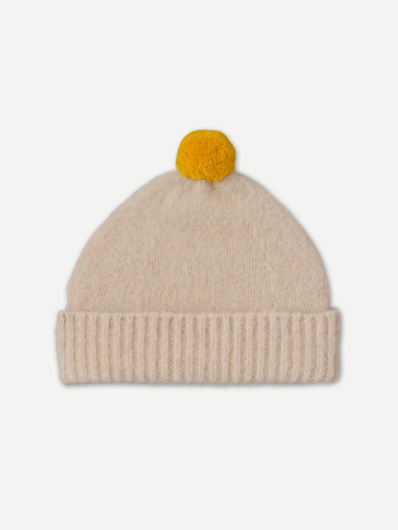 brushed pompon hat oatmeal jo gordon shop online packshot