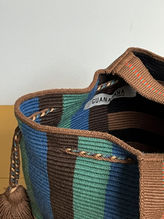 guanabana Ana bag Baku JADE GREEN & NAVY BLUE guanabana bags handmade in Colombia Madrid detail