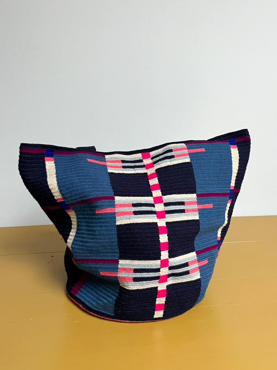 Tote Bag SELENE - DENIM BLUE & PINK guanabana bags handmade madrid colombia