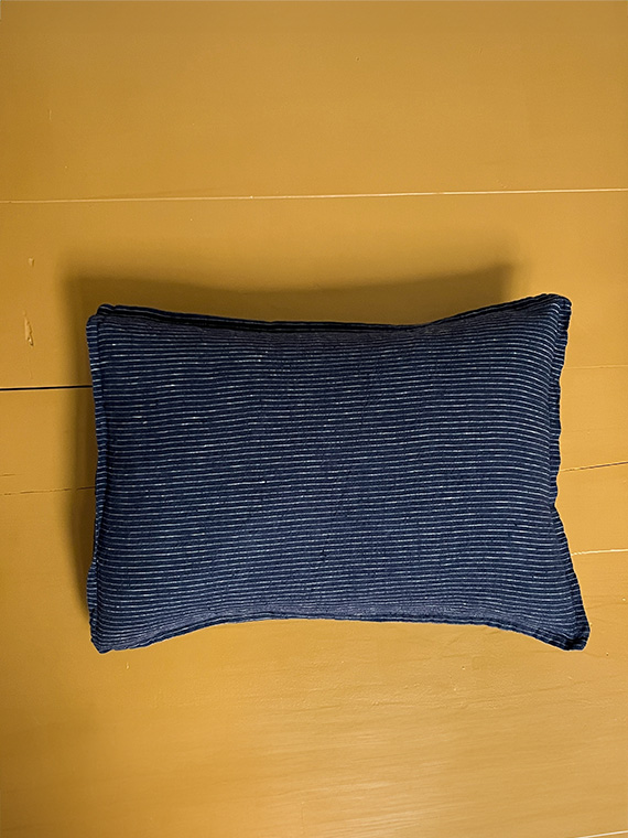 linge particulier linen cushion French linen blue cover