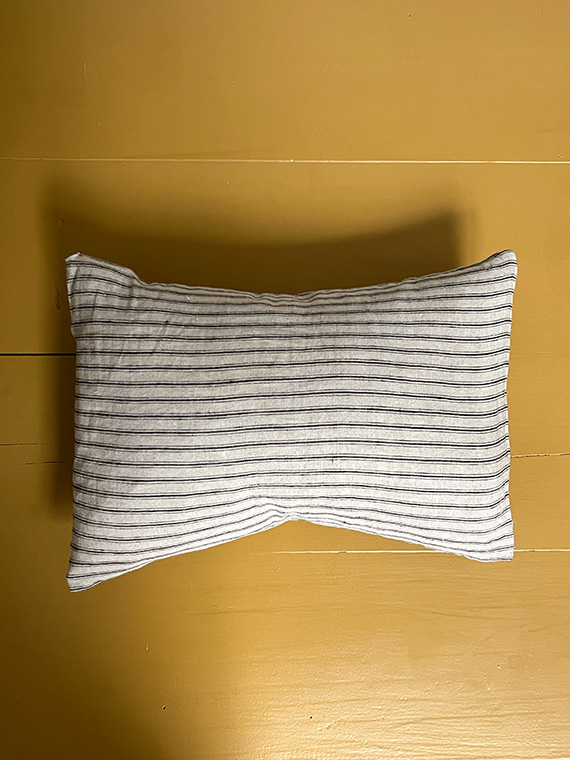 linge particulier linen cushion French linen black stripe