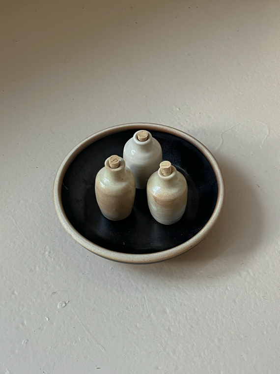 Stoneware Oil Carafe incausa Brooklyn New York incausa handmade incense cover