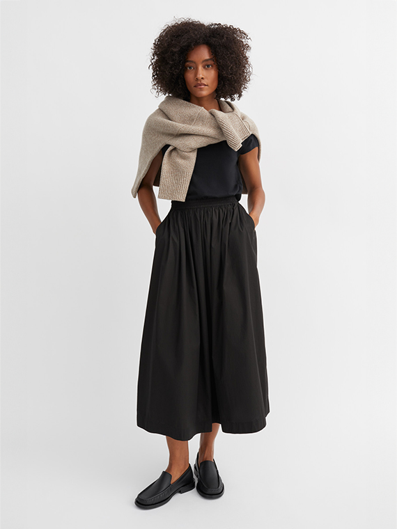 dagny skirt black organic cotton skall studio shop online