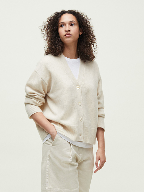 flora cardigan pure cashmere pure ecru aiayu shop online cover