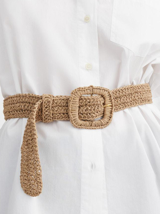 carla straw belt hand braided belt natural jute skall studio shop online worn detail