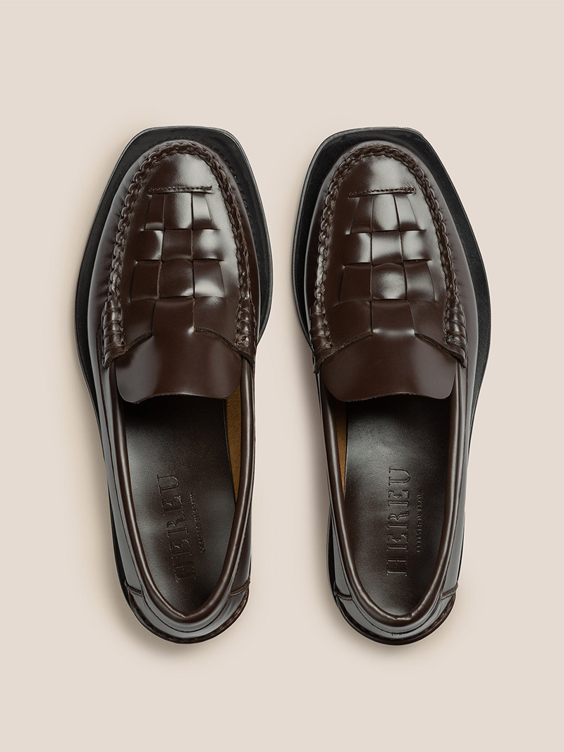 nombela dark brown hereu loafers slip on cover